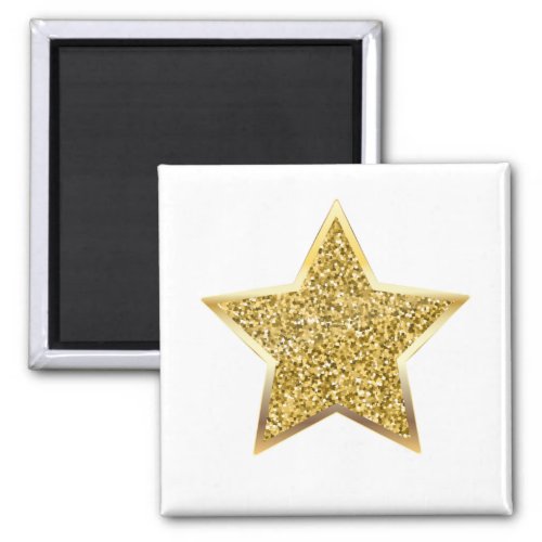 glitter gold star magnet