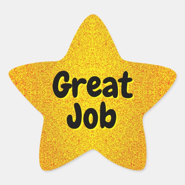 Glitter Gold Star With Custom Message Texture Sticker (Front)