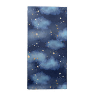 Glitter Gold Stars Dark Blue Sky Pattern Cloth Napkin