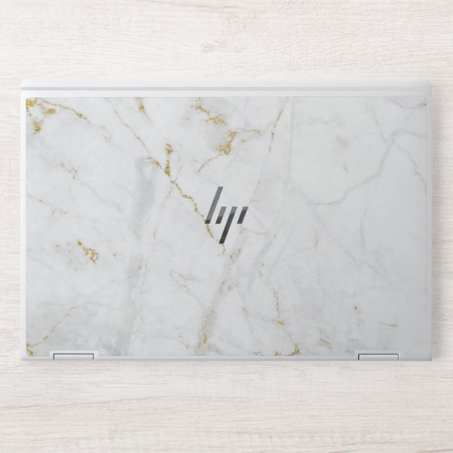 glitter gold white marble HP EliteBook X360 1030 G HP Laptop Skin (Front)