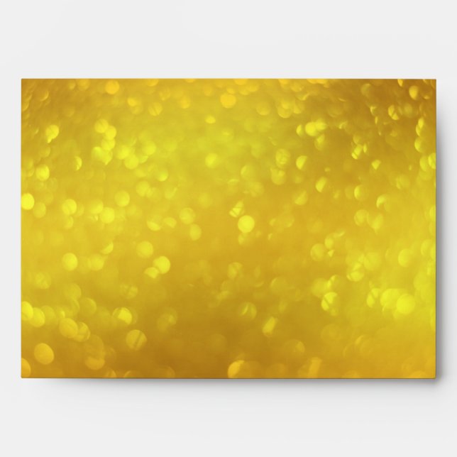 Glitter Gold Yellow Glow Sparkle Christmas Envelope (Front)