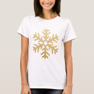 Glitter Golden Christmas Snowflake personalize T-Shirt