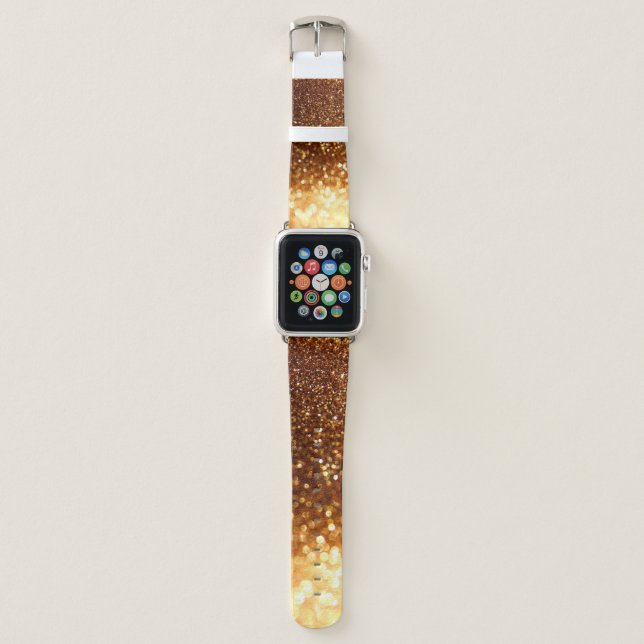 Glitter golden lights apple watch band (Front)