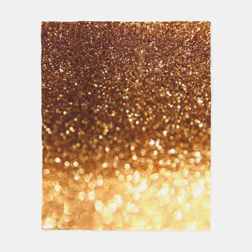 Glitter golden lights fleece blanket