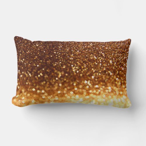 Glitter golden lights lumbar pillow