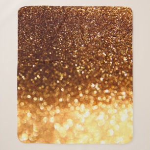 Glitter golden lights sherpa blanket