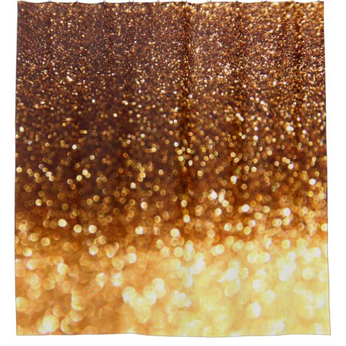 Glitter golden lights shower curtain