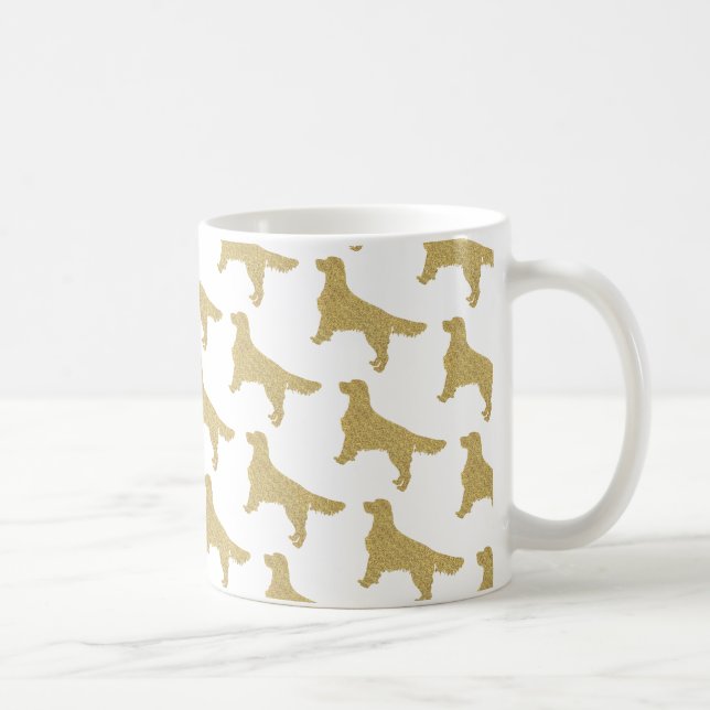 Glitter Golden Retriever Pattern Coffee Mug (Right)