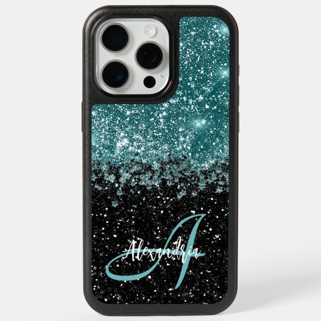 Glitter Gradient Personalized iPhone 15 Pro Max Case (Back)