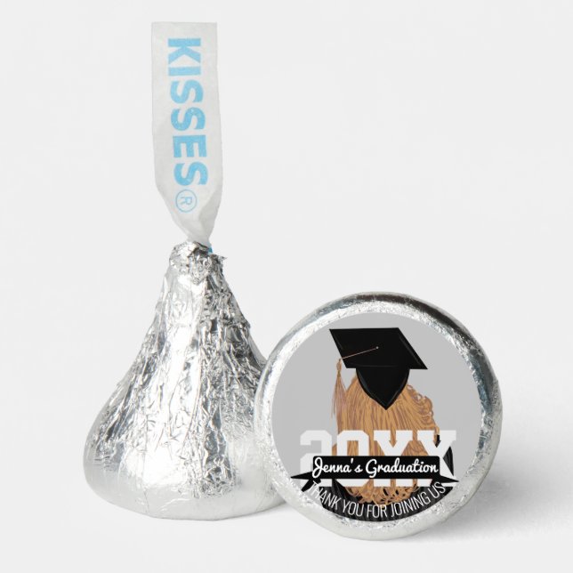 Glitter Graduation College Girl Illustration    Hershey®'s Kisses® (Front)