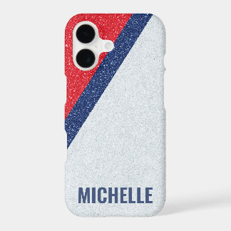 Glitter GRAY SILVER RED NAVY | Girly Lady Boss iPhone 17 Case