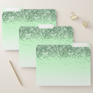 Glitter Green File Folder