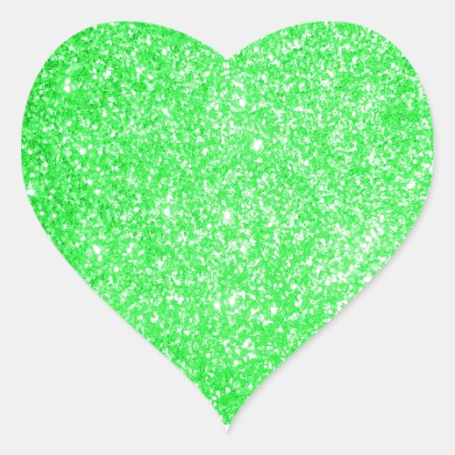 Glitter Green Heart Sticker