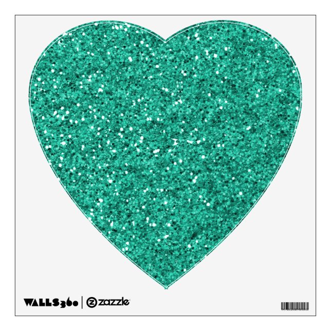 Glitter Green Heart Wall Decal (Front)