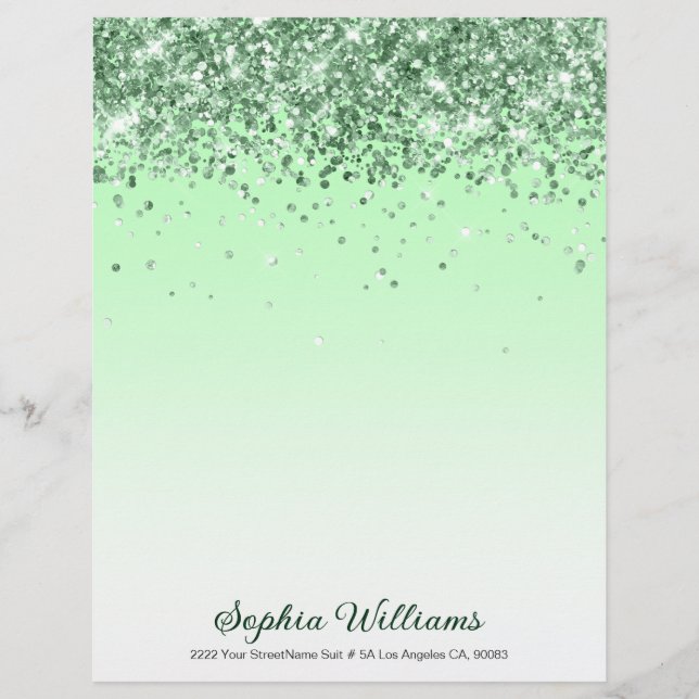 Glitter Green Letterhead (Front)