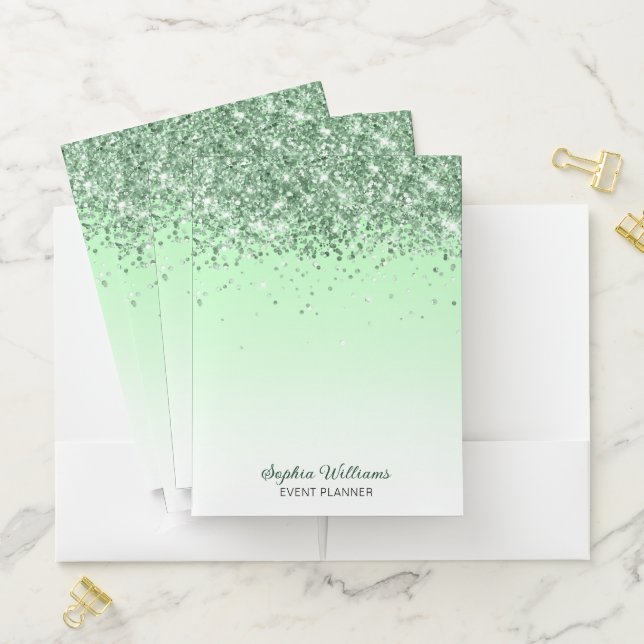Glitter Green Pocket Folder (In Situ)