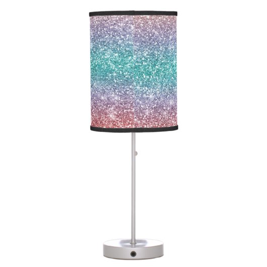 Glitter Green Purple Blue Name Table Lamp (Back)