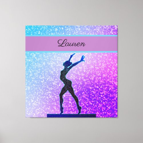 Glitter Gymnastics Beam Blue and Purple Canvas Print