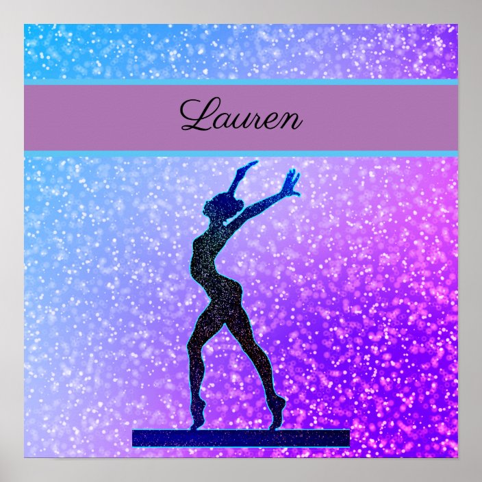 Glitter Gymnastics Beam Blue and Purple Poster | Zazzle.com