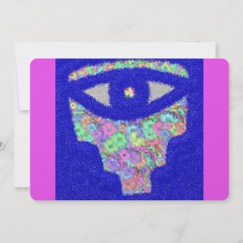 Glitter hamsa floral flat card