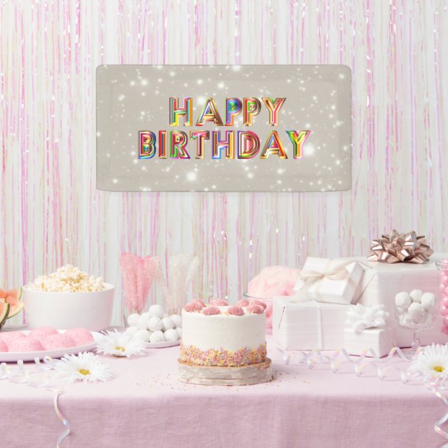 Glitter Happy Birthday   Banner (Party)