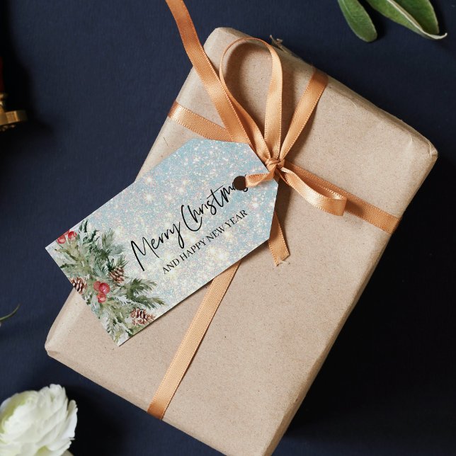 Glitter Happy Christmas Holidays Gift Tags (Creator Uploaded)