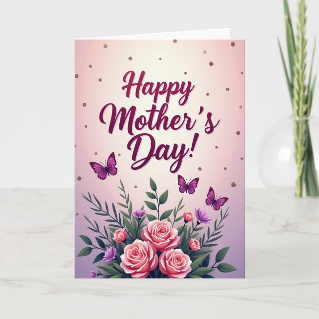 Glitter Happy Mothers Day Card (Front)