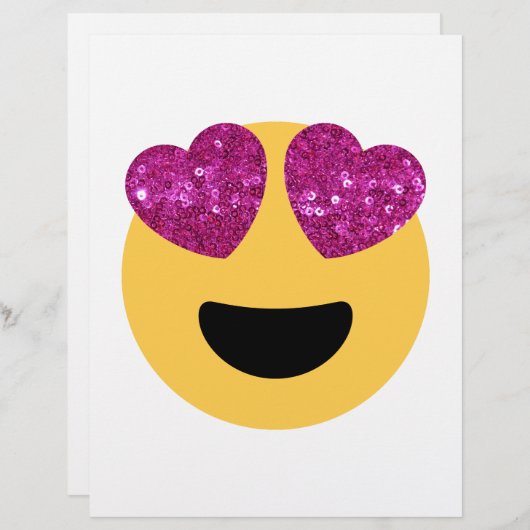 glitter heart eye emoji (Front/Back)
