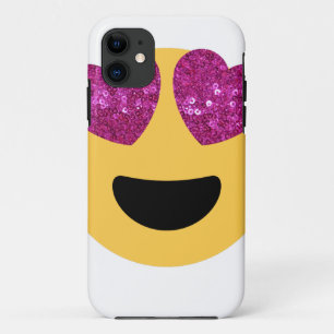glitter heart eye emoji iPhone 11 case