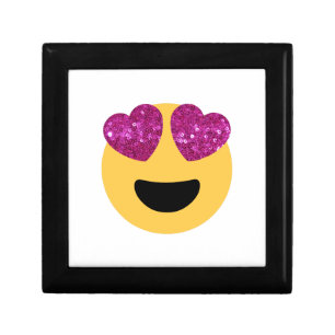 glitter heart eye emoji jewelry box