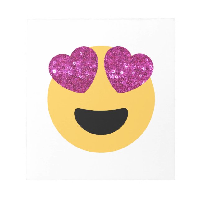 glitter heart eye emoji notepad (Front)