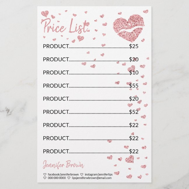 Glitter Heart Lip Lipstick Makeup price lists Stationery