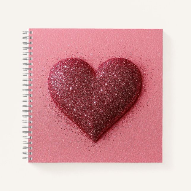 Glitter heart notebook. notebook (Front)