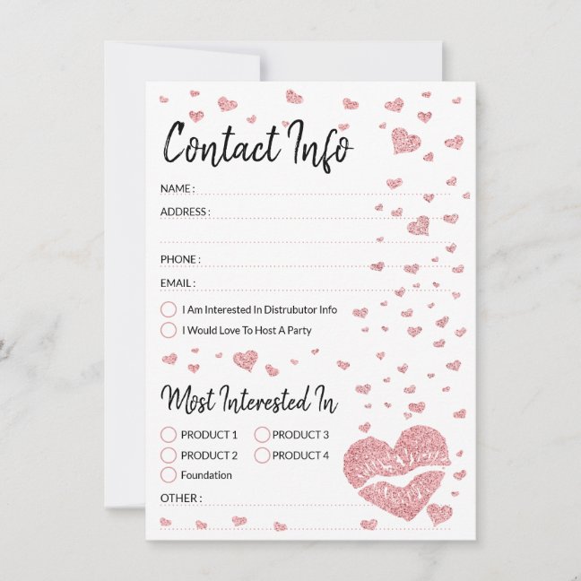 Glitter heart pink lips Contact Info Wish List