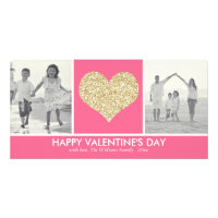 Glitter Heart Valentine's Day Photo Cards
