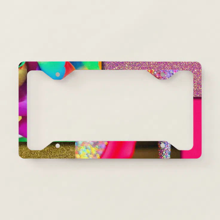 Glitter Heel Collage License Plate Frame | Zazzle