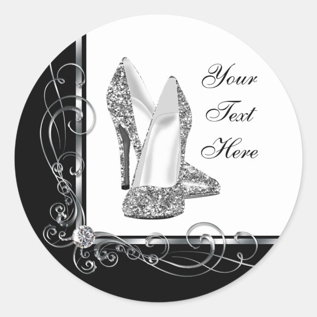 Glitter High Heel Shoe Stickers (Front)