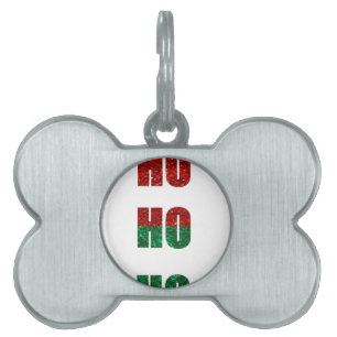 glitter ho ho ho pet ID tag