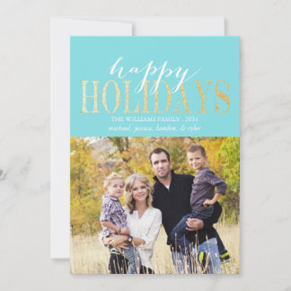 Glitter Holiday Christmas Cards | Teal