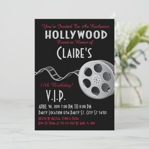Glitter, Hollywood Glam Party Invitations | Zazzle