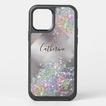 Glitter Holographic Confetti Silver Rainbow Shine Otterbox Symmetry Iphone 12 Case by mensgifts at Zazzle