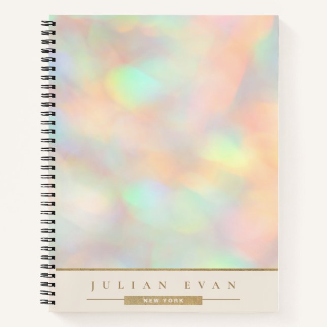 Glitter Holographic Gold Detail Spiral Notebook (Front)