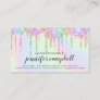 Glitter holographic lash aftercare instructions business card