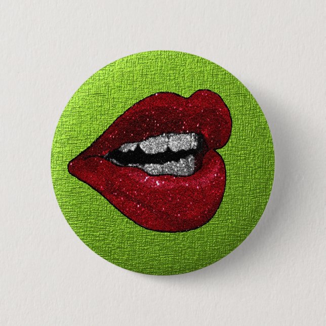 GLITTER HOT LIPS BUTTON (Front)