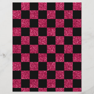 Glitter hot pink and black checkered pattern flyer