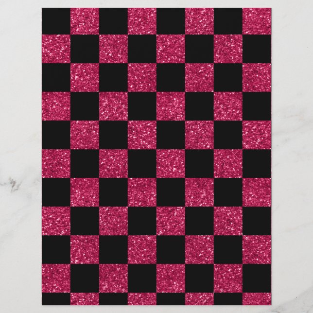 Glitter hot pink and black checkered pattern flyer (Front)