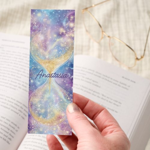 Pretty Bookmarks 16 Glitter Hourglass Galaxy Bookmarks