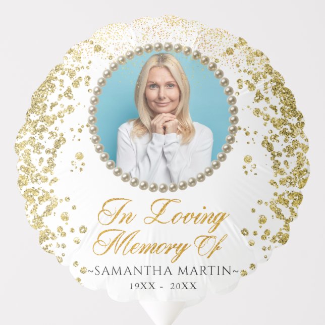 Glitter In Loving Memory Photo Balloon (Front)
