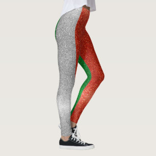 Glitter Italian Flag Italy Bling Fashion Stylish Leggings