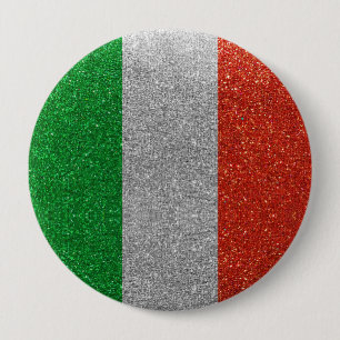 Glitter Italian Flag of Italy Milan Fashion Bling Button